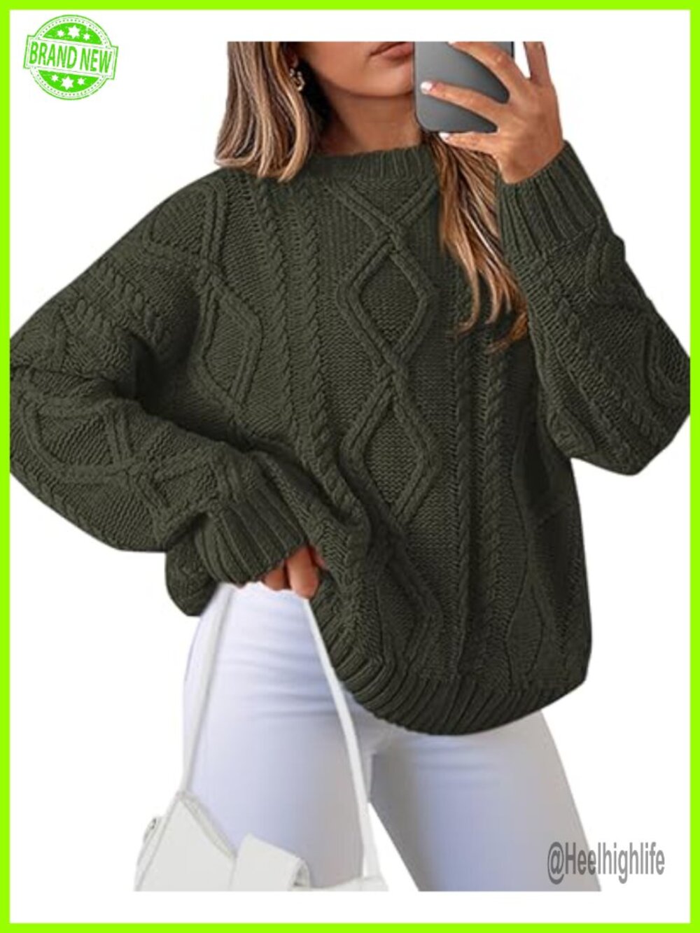 BTFBM Casual Long Sleeve Chunky Knit Sweater Pullover